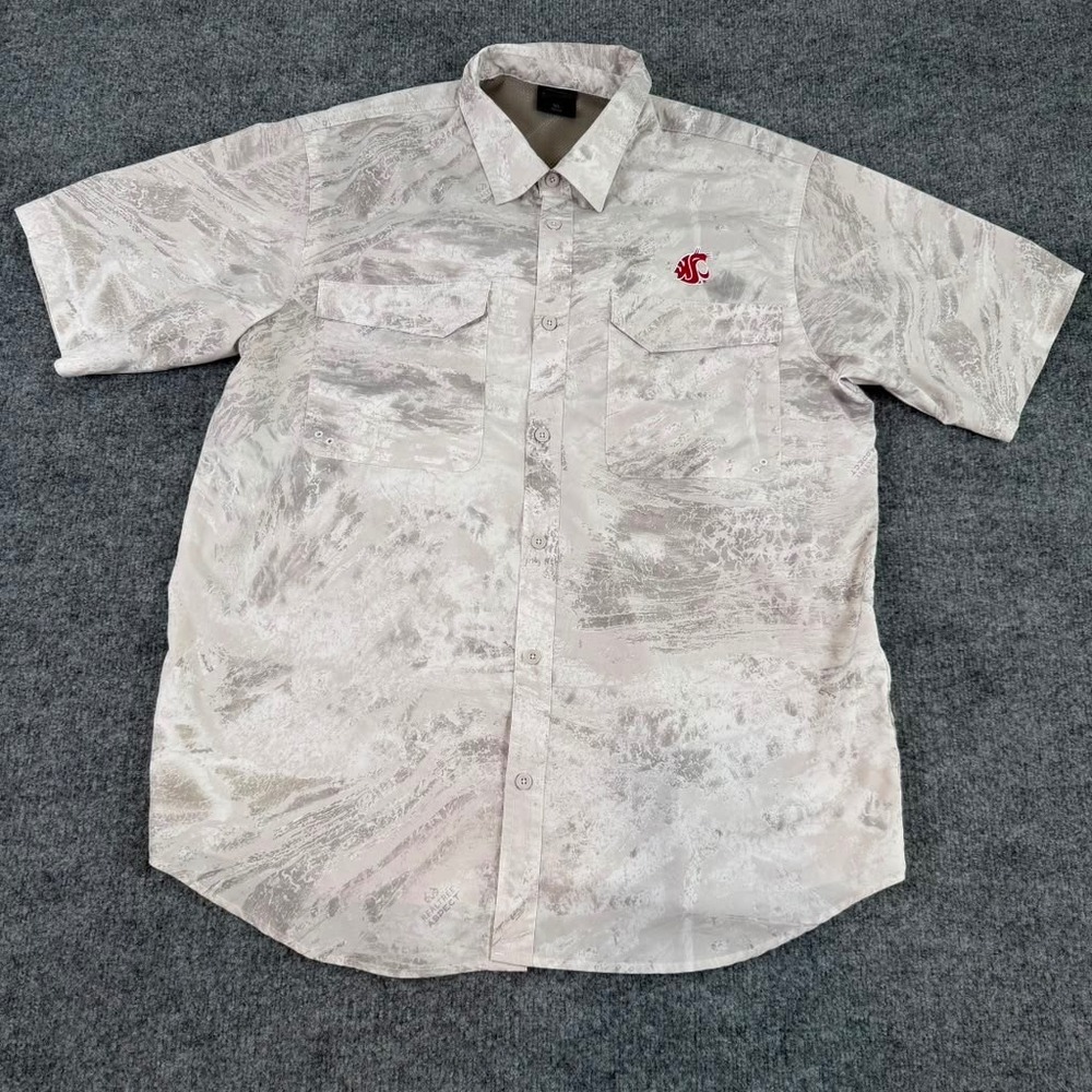 Realtree Men Pro Series Fishing Shirt‎ XL Gray Camo Outdoor Performance EUC